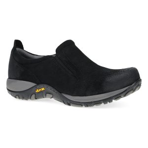 Pippy Wide Black Waterproof Burnished Suede